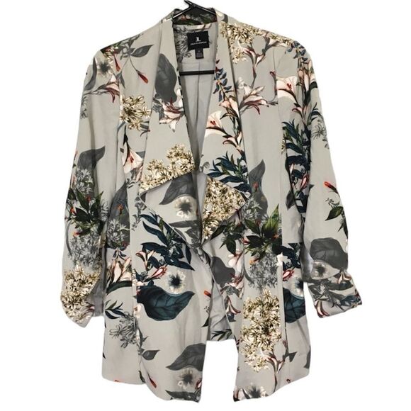 JULES & LEOPOLD FLORAL WATERFALL FRONT LONG CARDIGAN BLAZER JACKET MINT SMALL - Picture 1 of 11